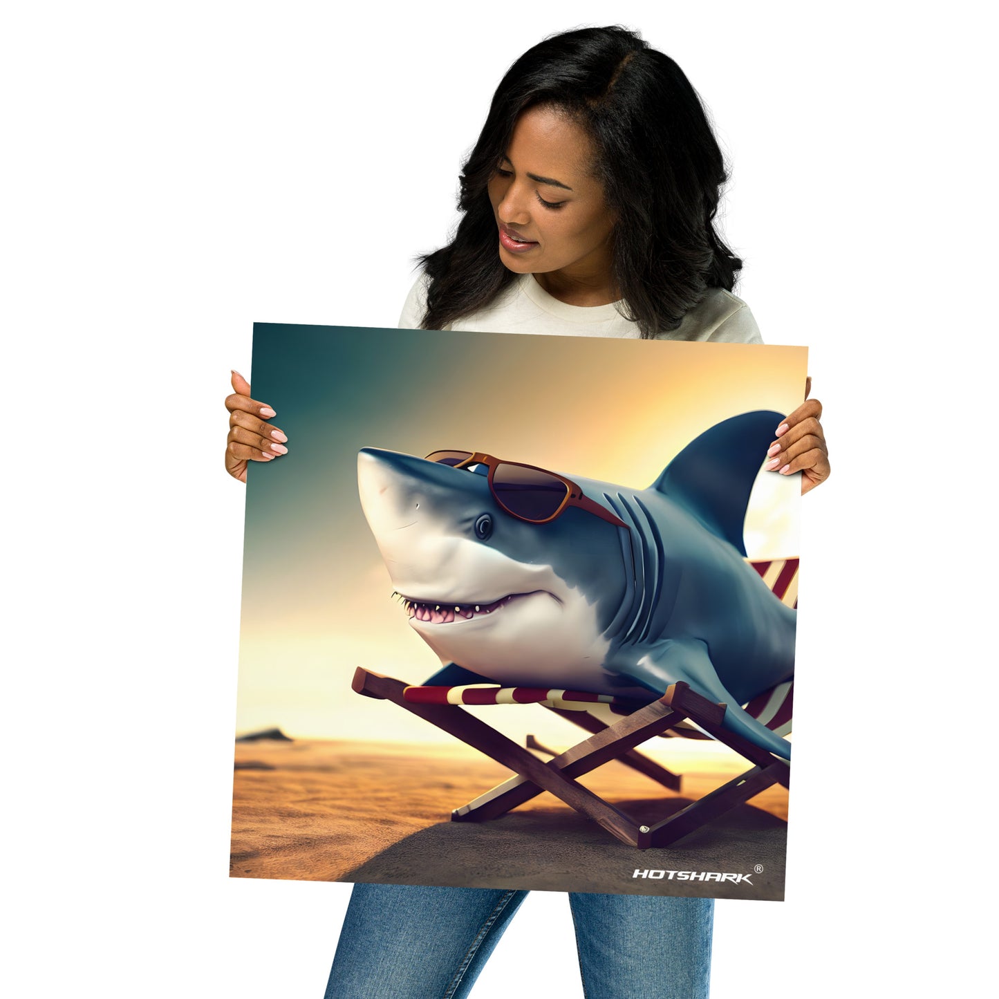 Relax Sun Lounge Shark - Poster