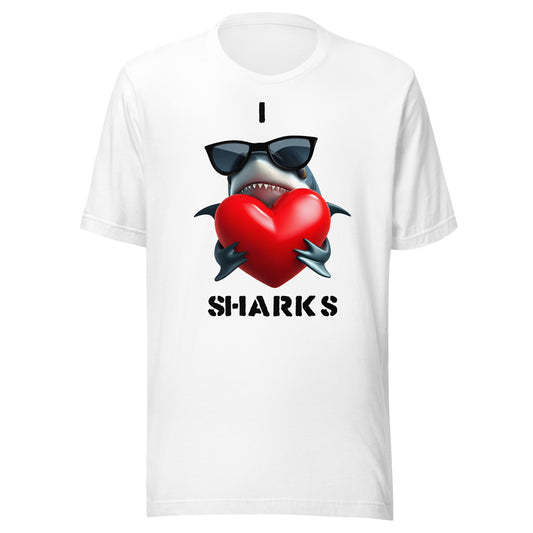 I love sharks - tshirt weiss